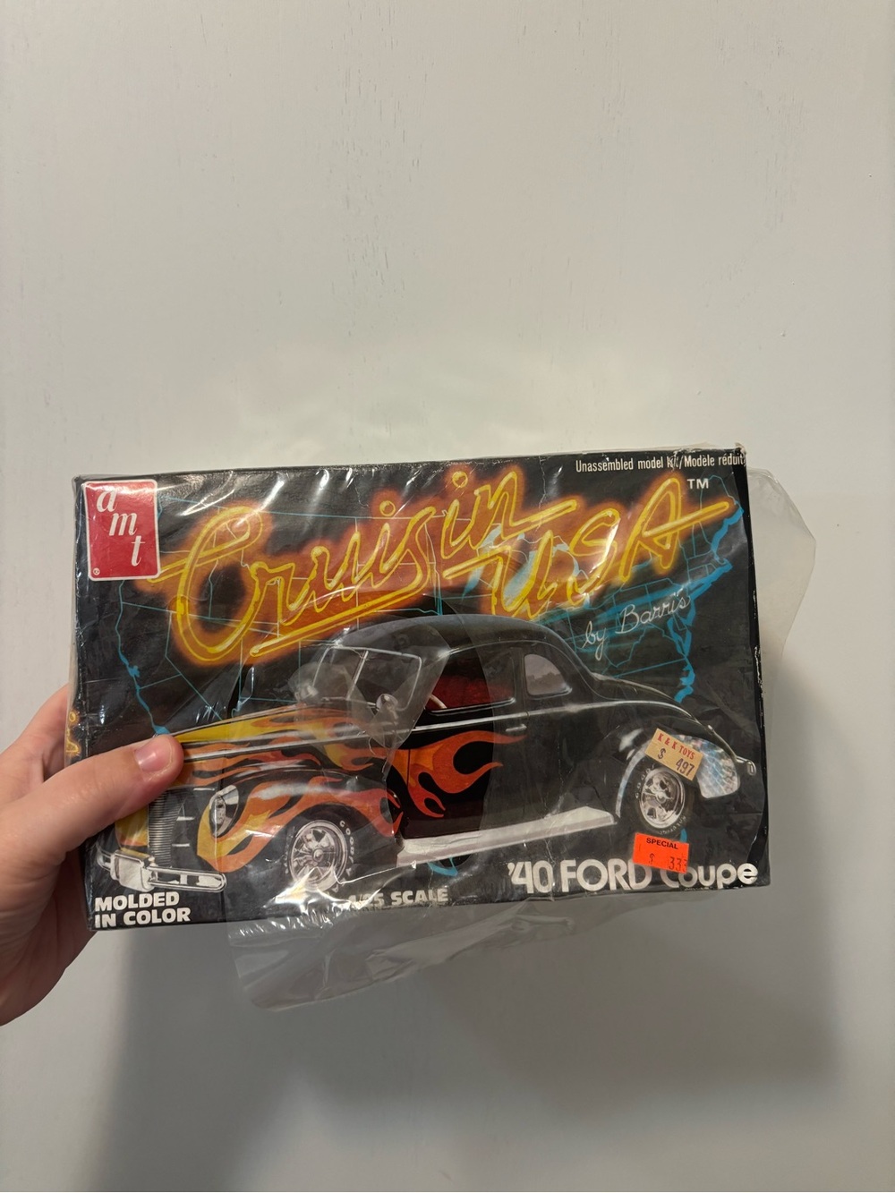 AMT Black Toy '40 Ford Coupe with Orange Flames